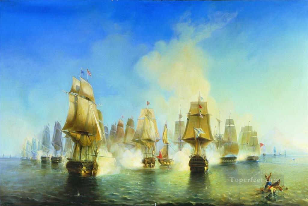 アトスの戦い 1853 アレクセイ・ボゴリュボフ 軍艦 海戦油絵